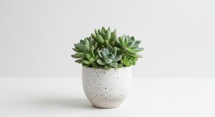 Succulent in speckled pot