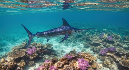 Fototapeta premium Marlin in coral reef