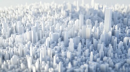 Obraz premium Abstract White Cityscape: A 3D Render of a Modern Metropolis
