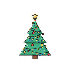 Decorated Christmas Tree with Lights