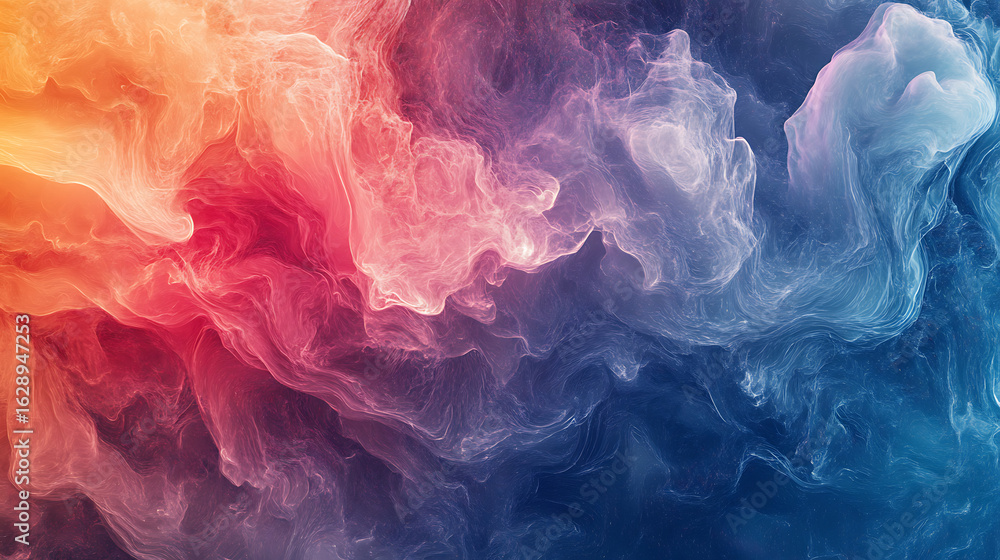 Poster colorful swirls of vibrant hues create an abstract background design in soft textures