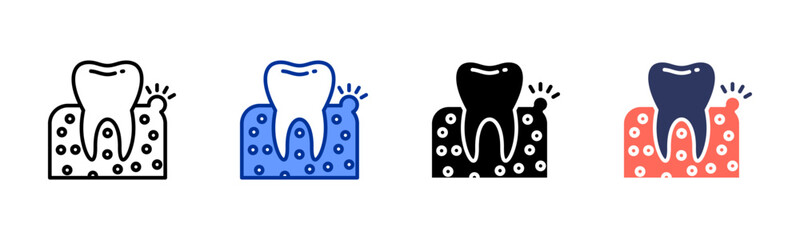 Periodontal icon sheet multiple style collection