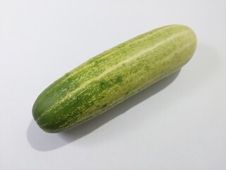 Fresh Garden Cucumber on White