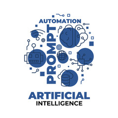 Artificial intelligence technology illustration design
