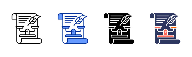 Constitution icon sheet multiple style collection