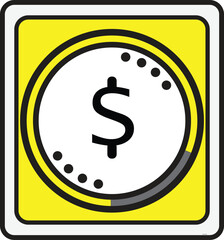 Yellow Dollar Currency Vector Dzigh Style
