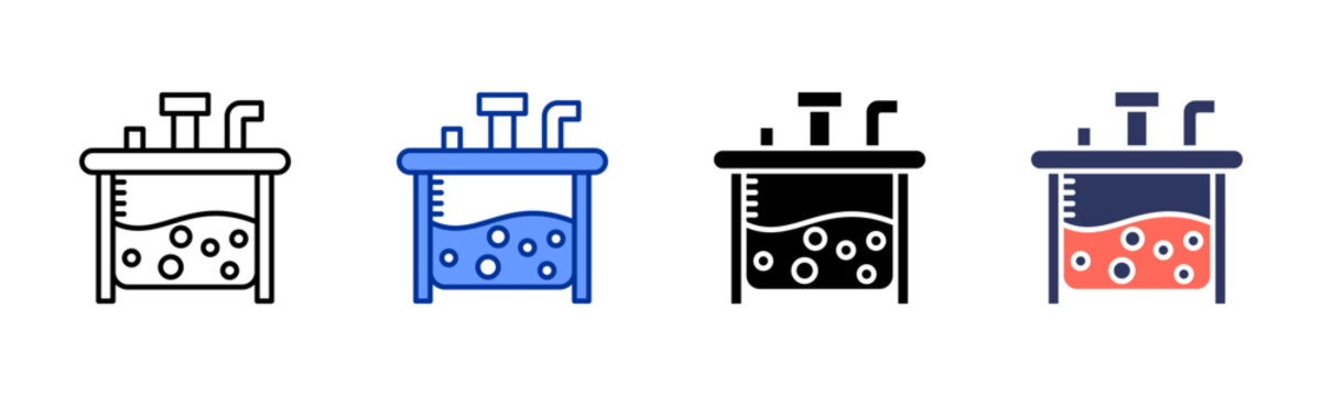 Bioreactor icon sheet multiple style collection
