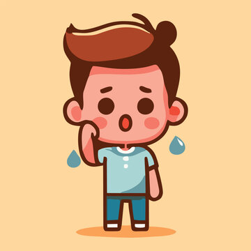 man with anxious expession