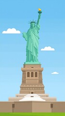 Fototapeta premium Cartoon Statue of Liberty