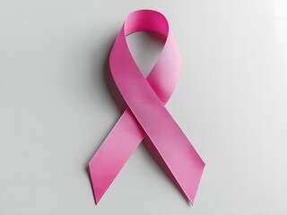 Symbol of hope and awareness a single pink ribbon against a light background