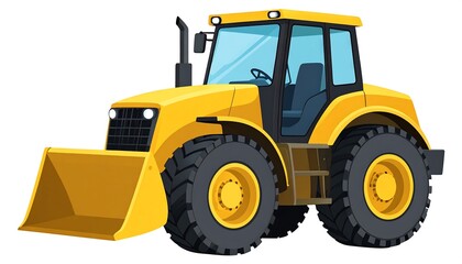 Cartoon yellow tractor