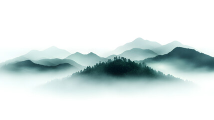 mountain landscape with fog