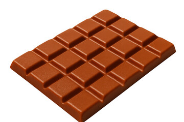 Creamy milk chocolate bar against transparent backdrop, highlighting sweet texture and confectionery indulgence