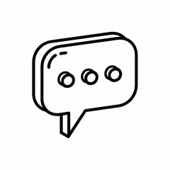 Simple outline of a speech bubble with three dots indicating conversation