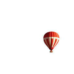 Obraz premium Red hot air balloon against black background