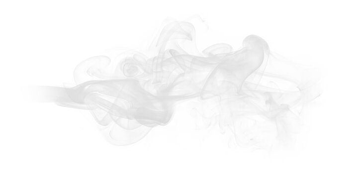 Intricate white smoke swirling shapes effect transparent PNG cutout, isolated background