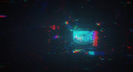 Cyberpunk glitch texture with chromatic aberration and RGB static
