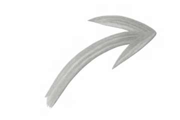 Gray arrow pointing upward on transparent background, suggesting growth, progress, and positive momentum