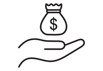 Hand Holding Money and Financial Investment Icon