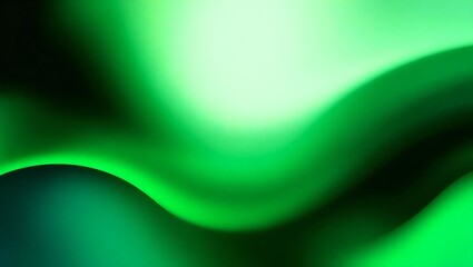 Abstract swirling green light and dark background
