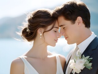 Vintage Black and White Portrait of Man and Woman