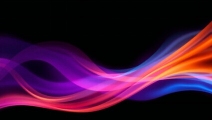 Obraz premium Vibrant abstract swirls of light on a black background