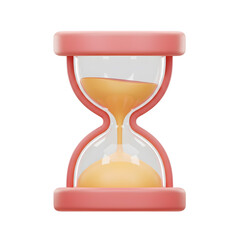 Hourglass with Sand - 3d rendered, isolated on transparent background
