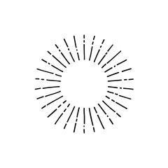 Obraz premium 太陽線・サンバーストのあしらい ベクター線画イラスト素材