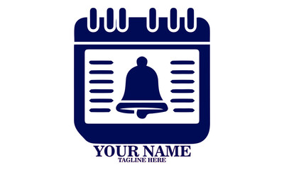 illustration vector calendar with bell. calender icon and calendar with bell logo design