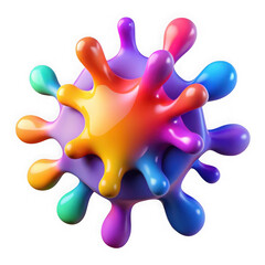 Colorful abstract blob shape isolated on transparent background