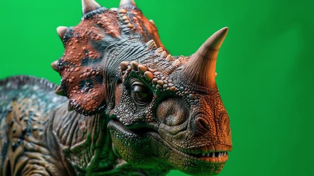 carnotaurus with short horns above on green screen 4K Videos
