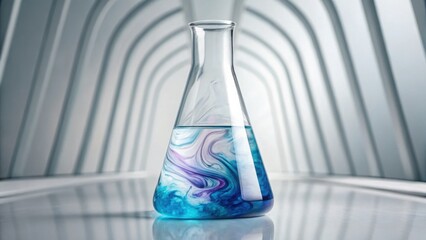 Close-Up View of Clear Liquid in Beaker with Surreal Swirls