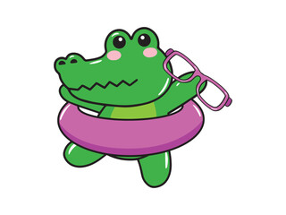 Crocodile Animal Cartoon Summer Day Background
741-06.eps