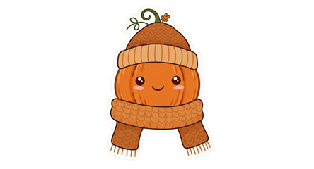 Pumpkin with hat and scarf