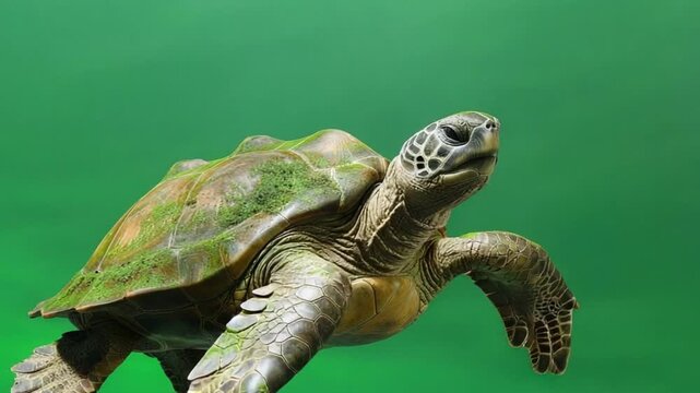 archelon giant ancient turtle swimming on green screen 4K Videos