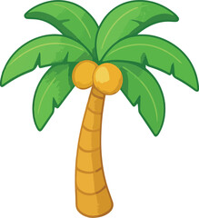 coconut palm tree with fruits