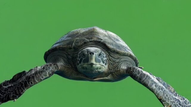 archelon giant ancient turtle swimming on green screen 4K Videos