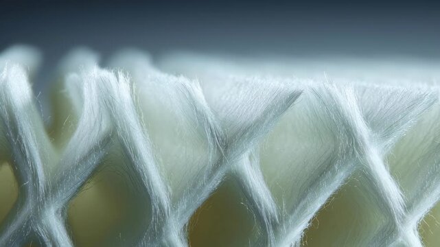 Air filter technology and innovation concept, Abstract close-up of textured material with intricate patterns.