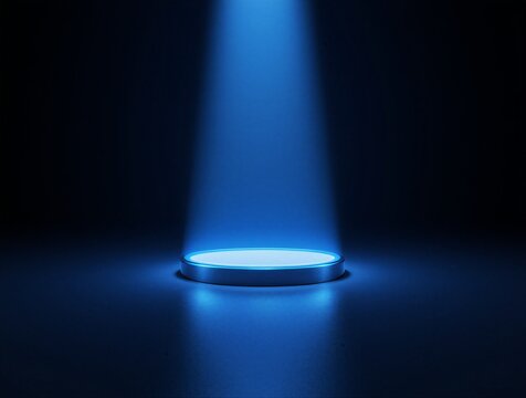 3d digital podium: futuristic neon glow cylinder pedestal mockup for product display | product display, showcase, exhibition, modern, science fiction theme