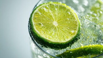 Close-up of lime slices in a drink