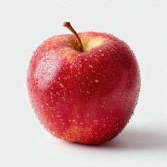 Red Apple on White Background, Isolated, Realistic AI Illustration