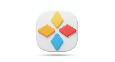 Colorful rhombus design pattern on white background