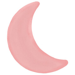 pink crescent moon on white background