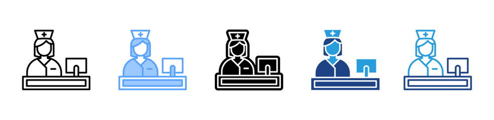 Medical Administrator icon sheet multiple style collection