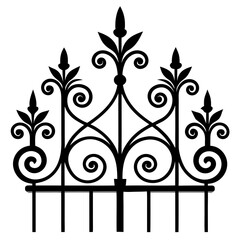 Ornate black wrought iron gate with fleur de lis accents © MDHASIBULHASAN