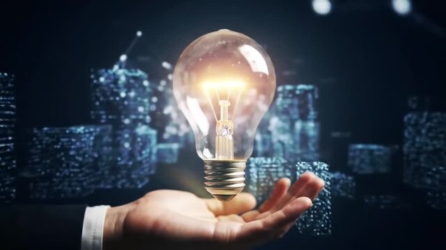 Creative Idea and Innovation Concept with Digital Network
