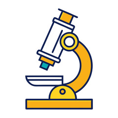 Colorful icon of a microscope for science and research