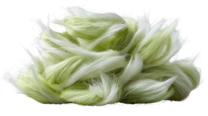 Abstract plant fibers: A close-up view showcasing soft, delicate plant fibers in shades of light green, offering a tactile and visually appealing depiction of organic textures. 
