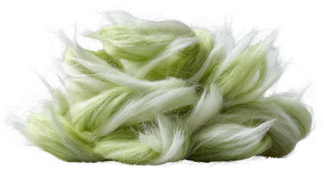 Abstract plant fibers: A close-up view showcasing soft, delicate plant fibers in shades of light green, offering a tactile and visually appealing depiction of organic textures. 