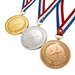 Single Gold Medal with Ribbon